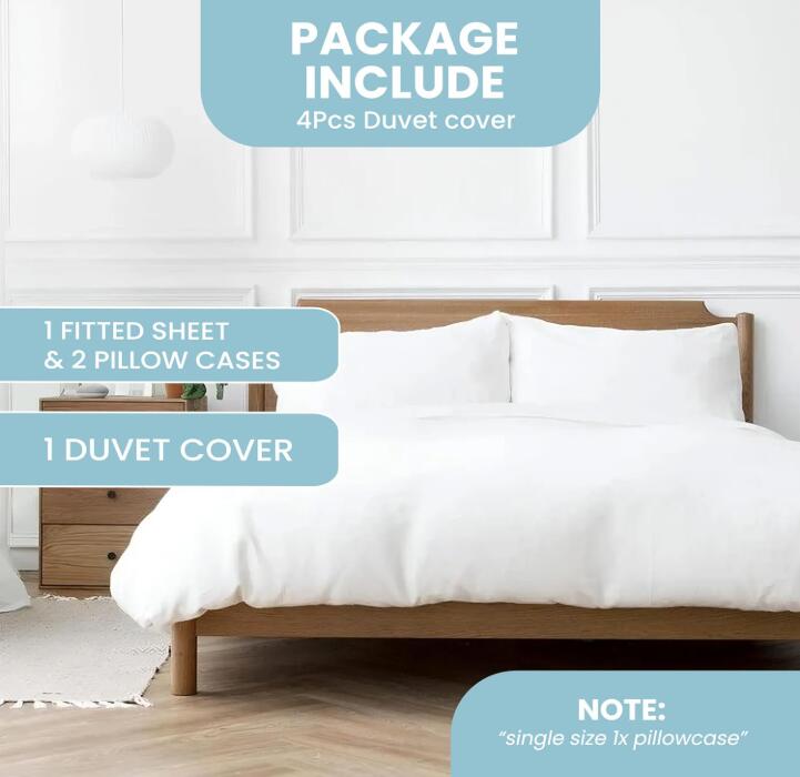 Sonia Linens Home Basic Soft Brushed Microfiber Duvet Cover Complete Set - Duvet Cover Fitted Sheet and Pillow cases