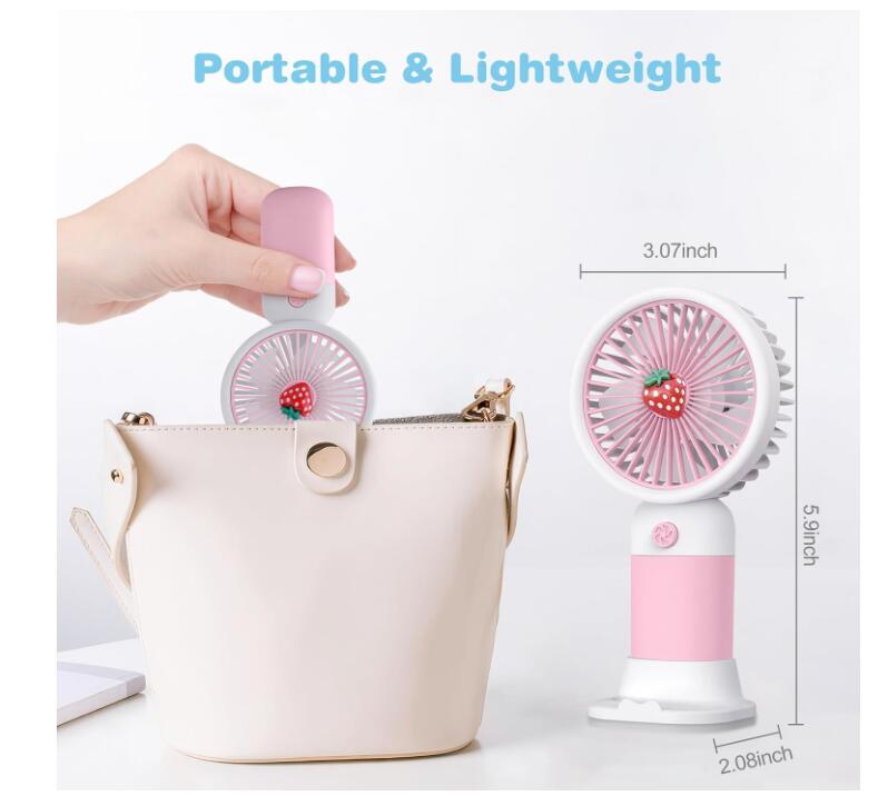 Cute Handheld Portable Fan Strong Power With USB Rechargeable
