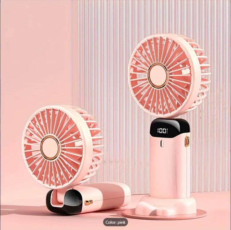 Portable Hand-held Folding Desk Fans Cooler Cooling USB Rechargeable