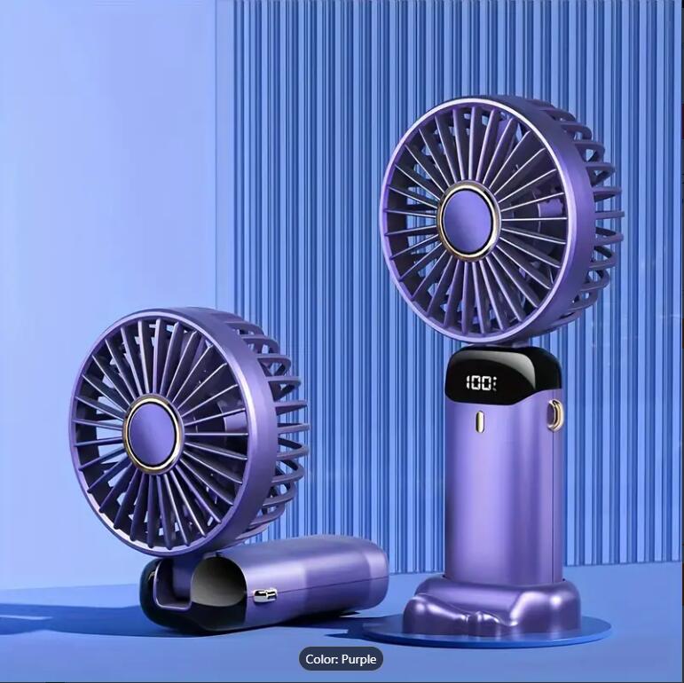 Portable Hand-held Folding Desk Fans Cooler Cooling USB Rechargeable