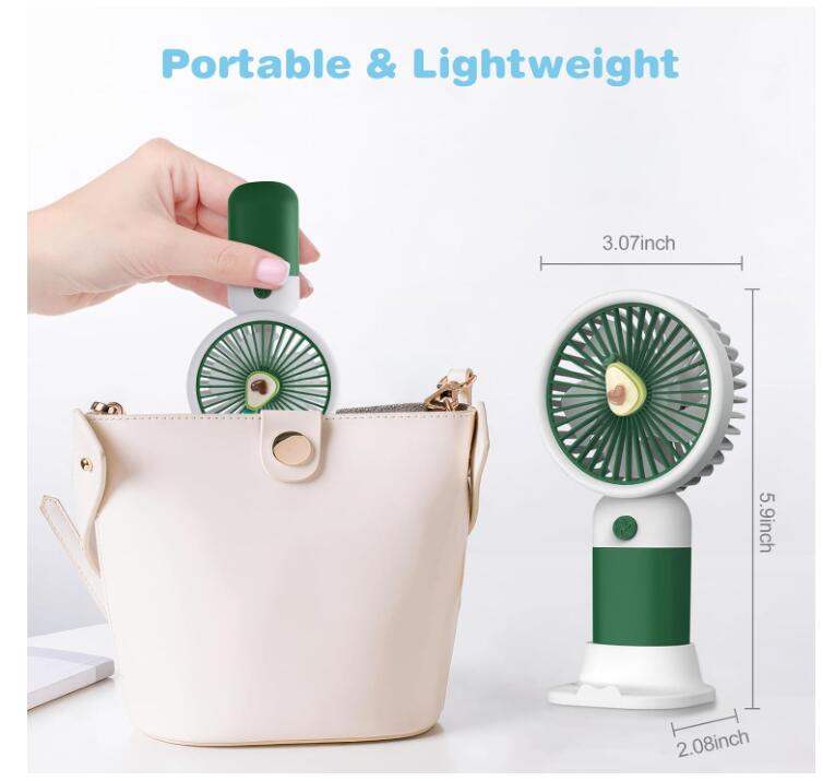Cute Handheld Portable Fan Strong Power With USB Rechargeable
