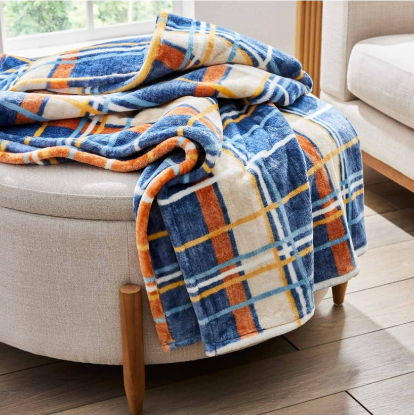 Sonia Linens Home Basic Decorative Ultra Plush Blanket Collection, Heavy Weight, Multiple Patterns and Colours