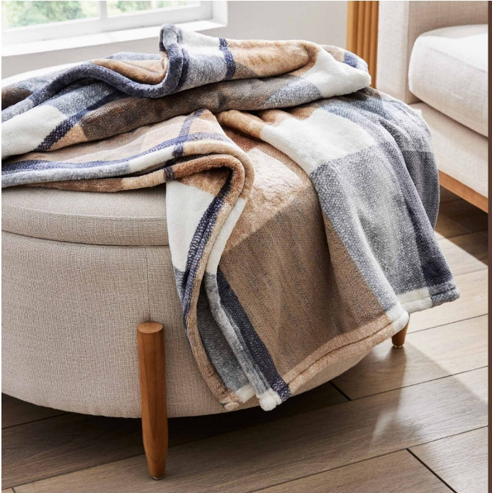 Sonia Linens Home Basic Decorative Ultra Plush Blanket Collection, Heavy Weight, Multiple Patterns and Colours