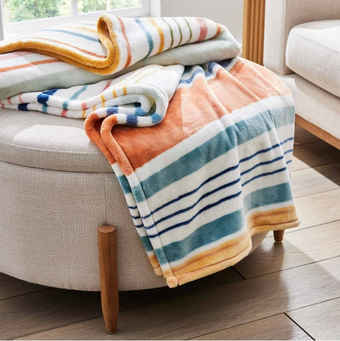 Sonia Linens Home Basic Decorative Ultra Plush Blanket Collection, Heavy Weight, Multiple Patterns and Colours